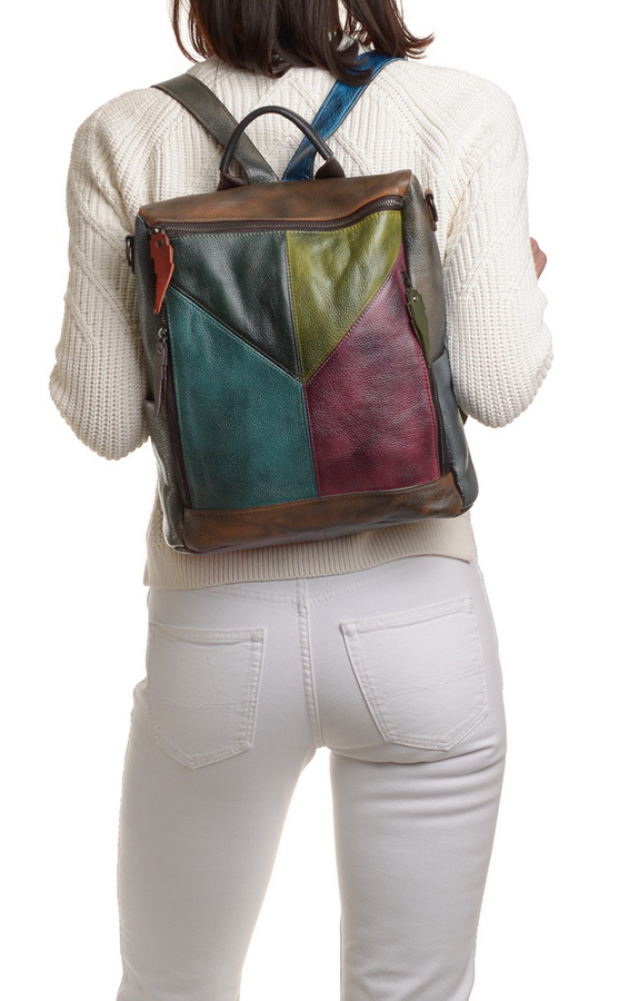 женский рюкзак-сумка натуральная кожа корея