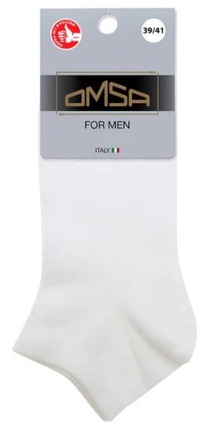 402 eco носки мужские укороченные хлопок белый omsa  италия
