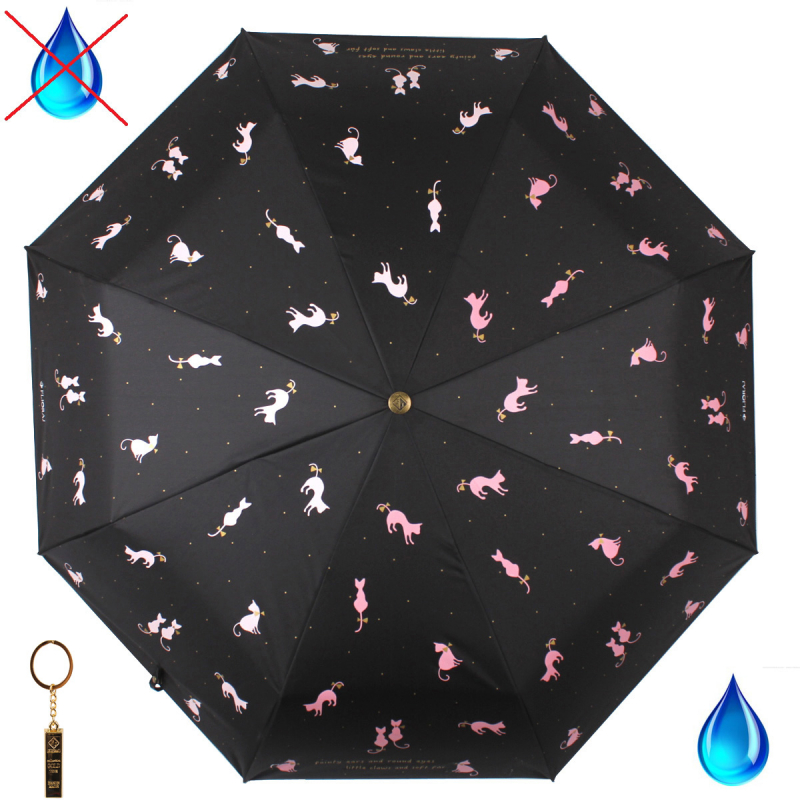 зонт премиум женский проявляющийся рисунок автомат flioraj