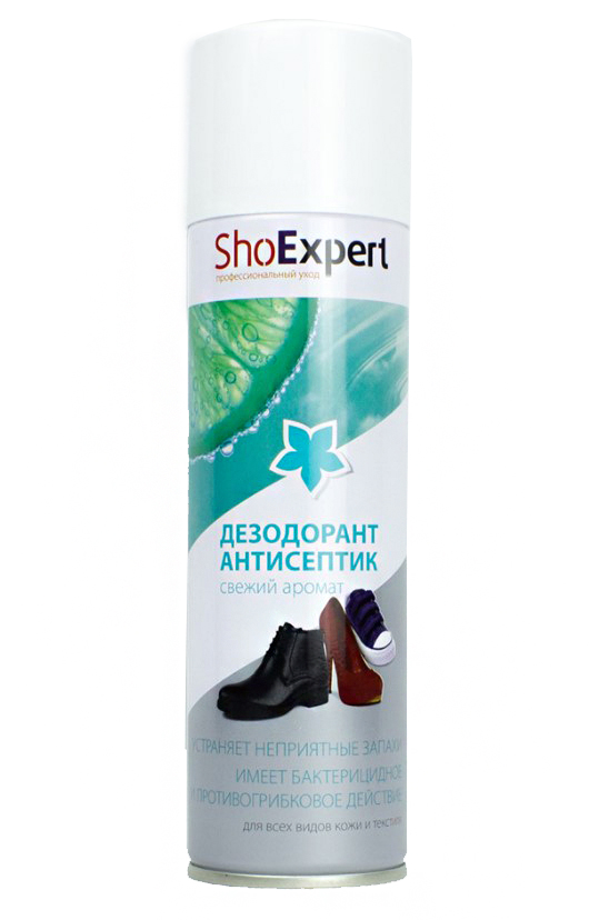 shoexpert  дезодорант антисептик для всех видов кожи и текстиля 250 мл россия