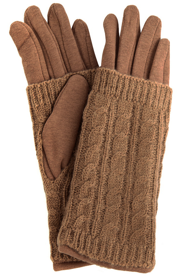 женские перчатки удлиненные ажурный трикотаж / трикотаж утеплённый на флисе 