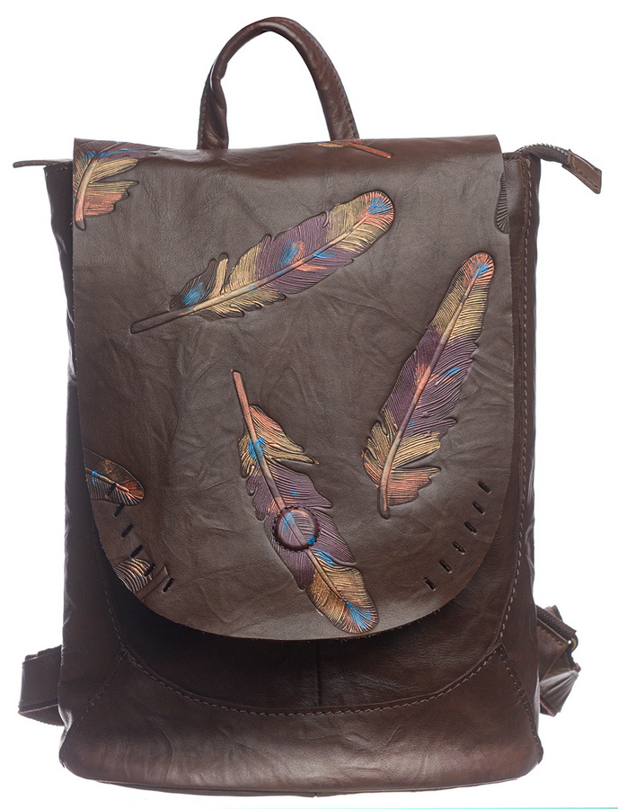 женский рюкзак натуральная кожа kiki lok корея