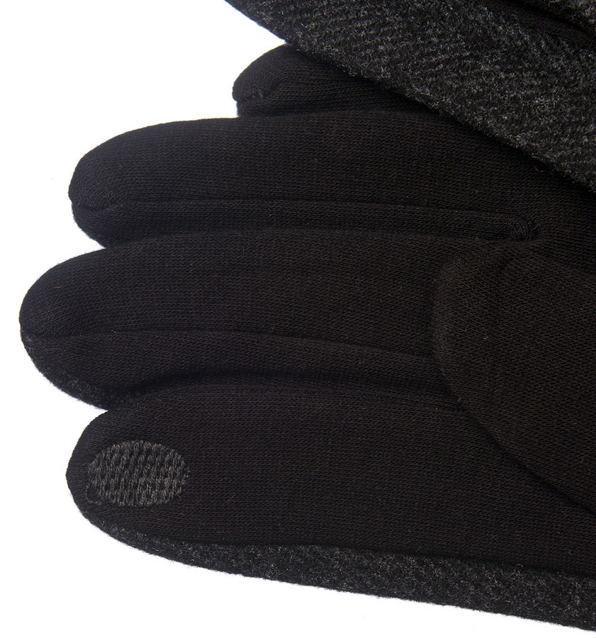 мужские перчатки шерстяной трикотаж твид утепленные на флисе