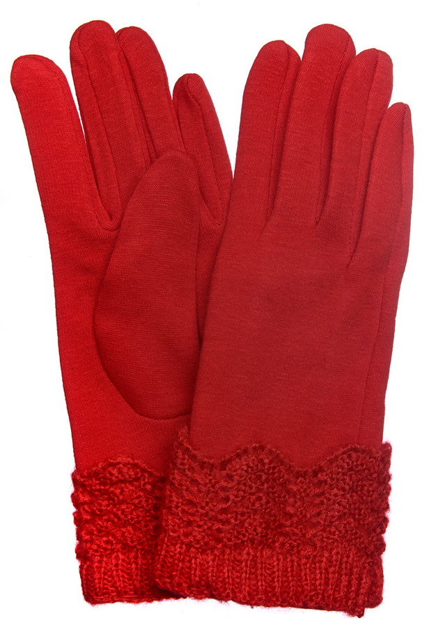 женские перчатки трикотаж утепленный на флисе