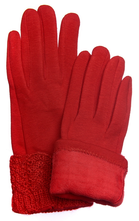 женские перчатки трикотаж утепленный на флисе