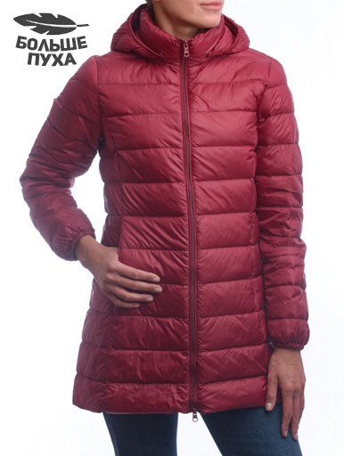 женская ультралёгкая пуховая куртка длинная  l(42)-7xl(56) binifoot/bnf