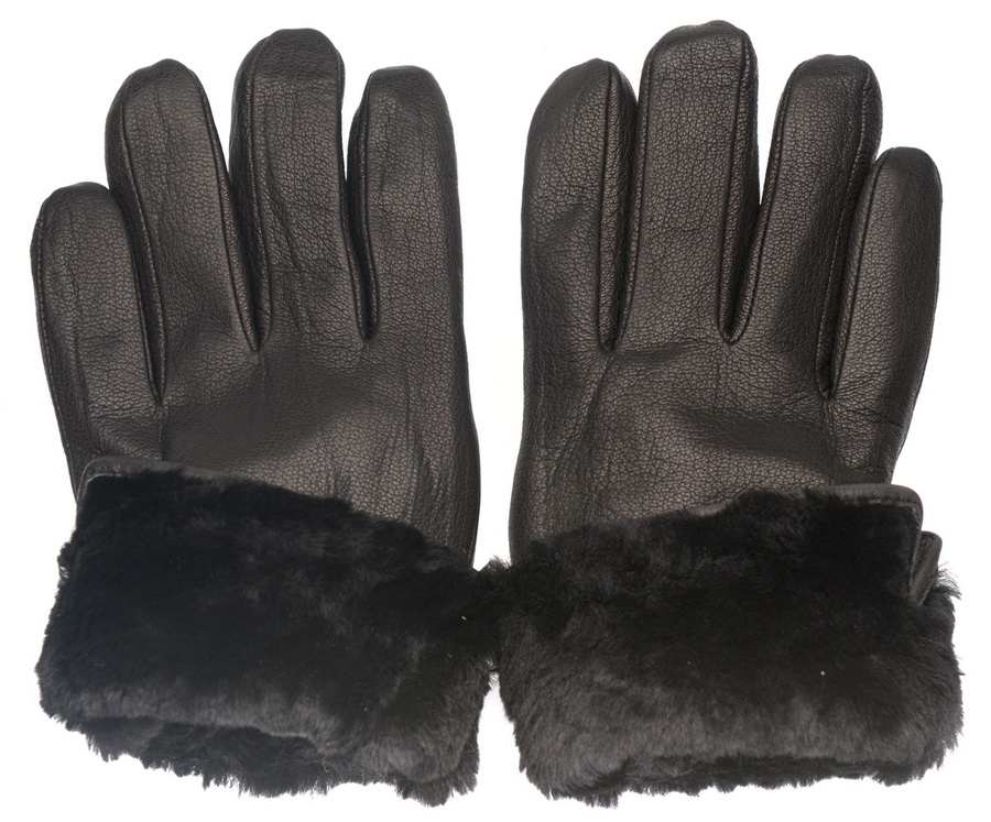 мужские перчатки кожа оленя / натуральный мех (мутон) 