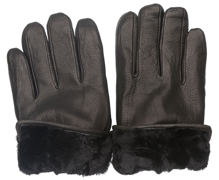 мужские перчатки кожа оленя / натуральный мех (мутон) 