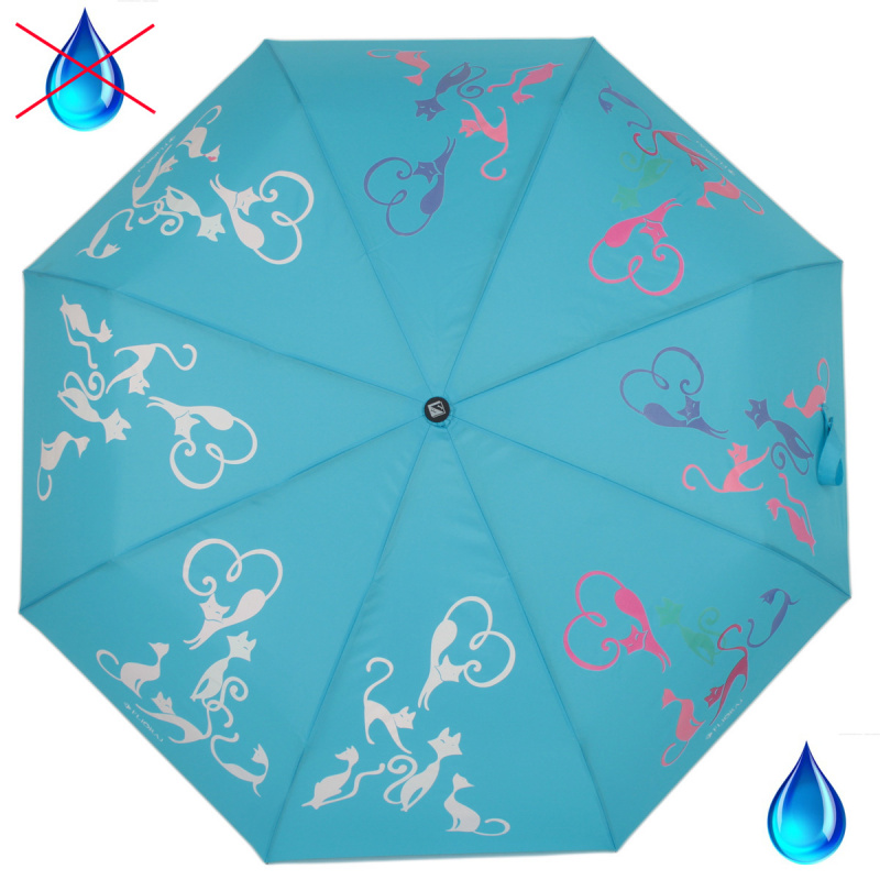 зонт премиум женский проявляющийся рисунок автомат flioraj